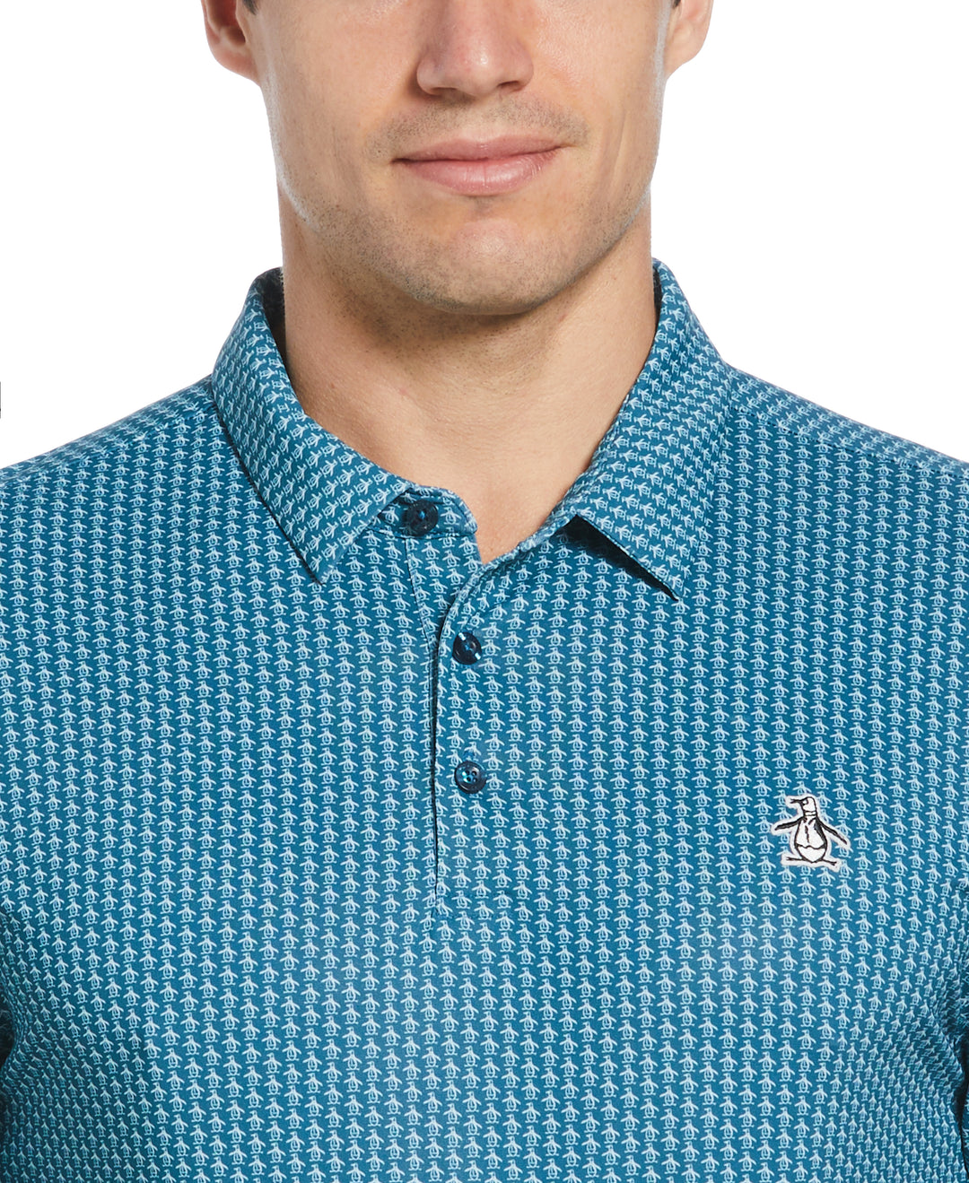 Allover Pete Print Short Sleeve Golf Polo Shirt (Corsair) 