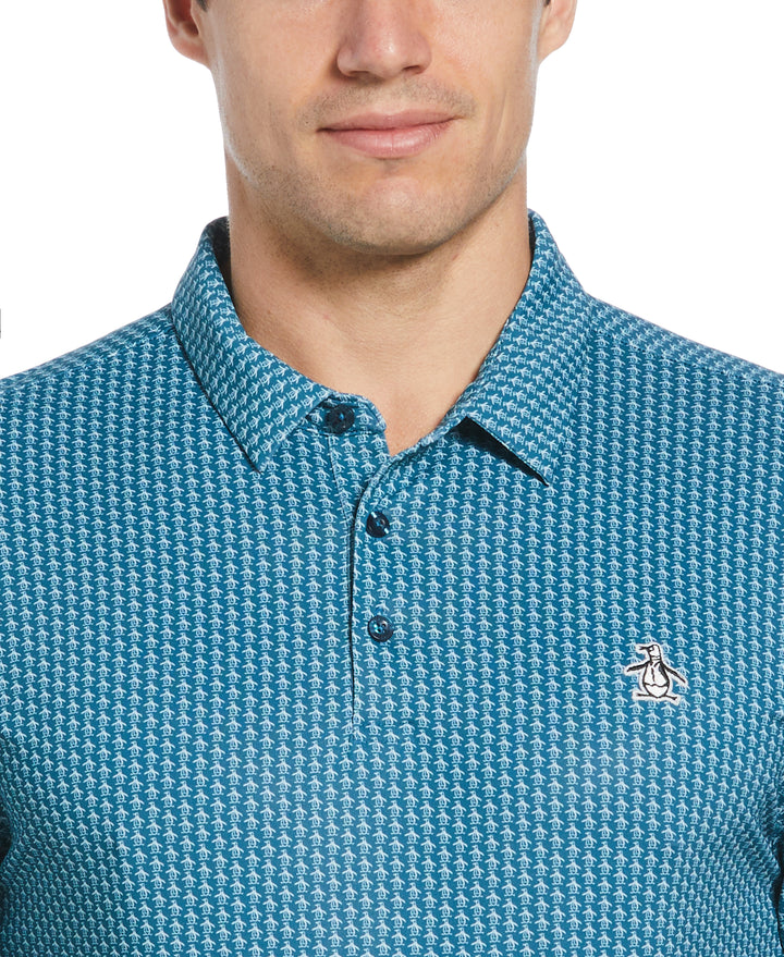 Allover Pete Print Short Sleeve Golf Polo Shirt (Corsair) 