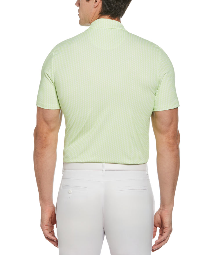 Allover Pete Print Short Sleeve Golf Polo Shirt (Shadow Lime) 