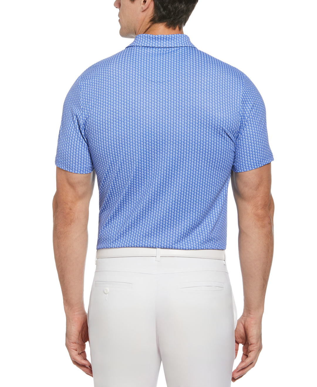 Allover Pete Print Short Sleeve Golf Polo Shirt (Amparo Blue) 