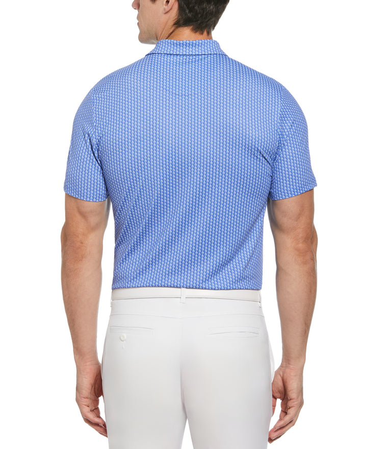 Allover Pete Print Short Sleeve Golf Polo Shirt (Amparo Blue) 