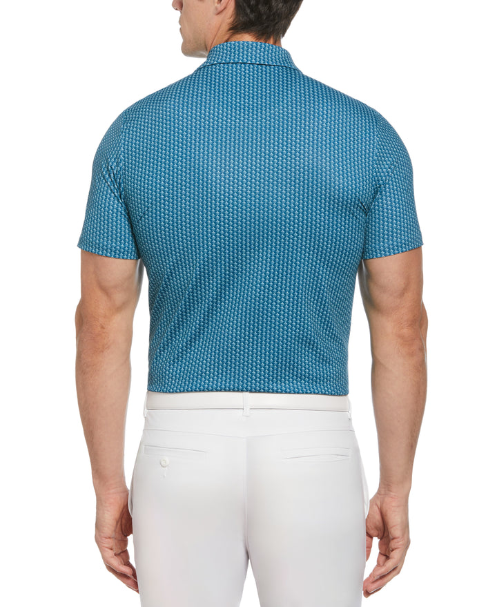 Allover Pete Print Short Sleeve Golf Polo Shirt (Corsair) 