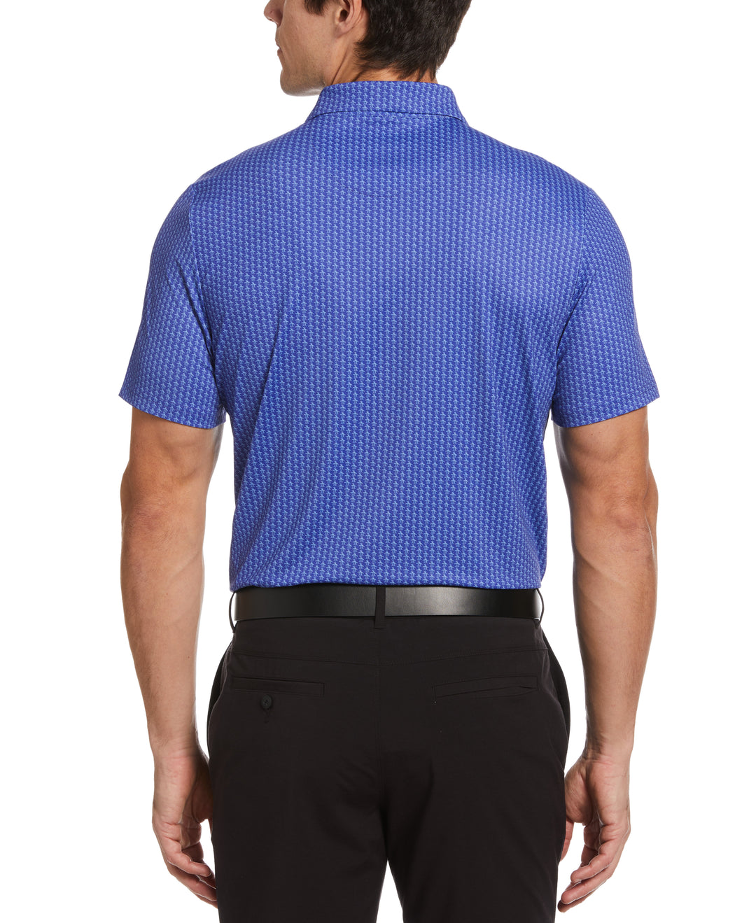 Allover Pete Print Short Sleeve Golf Polo Shirt (Bluing) 