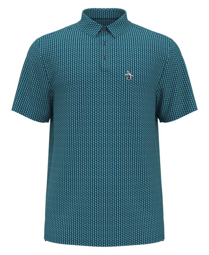 Allover Pete Print Short Sleeve Golf Polo Shirt (Blueberry Pancake) 