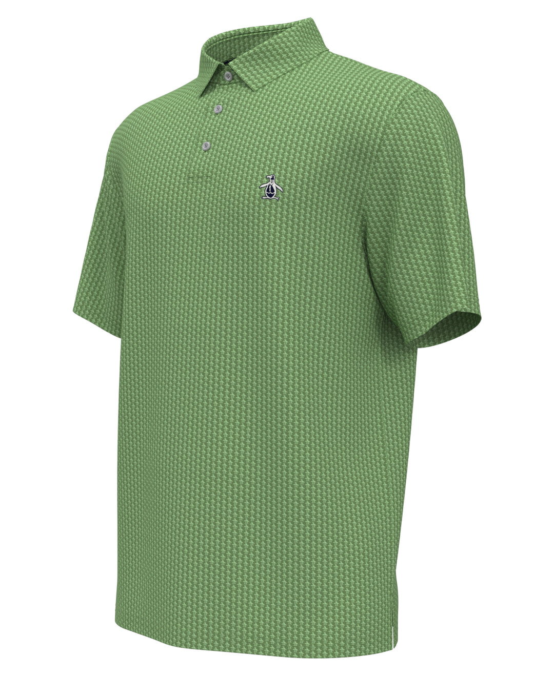 Allover Pete Print Short Sleeve Golf Polo Shirt (Jade Green) 