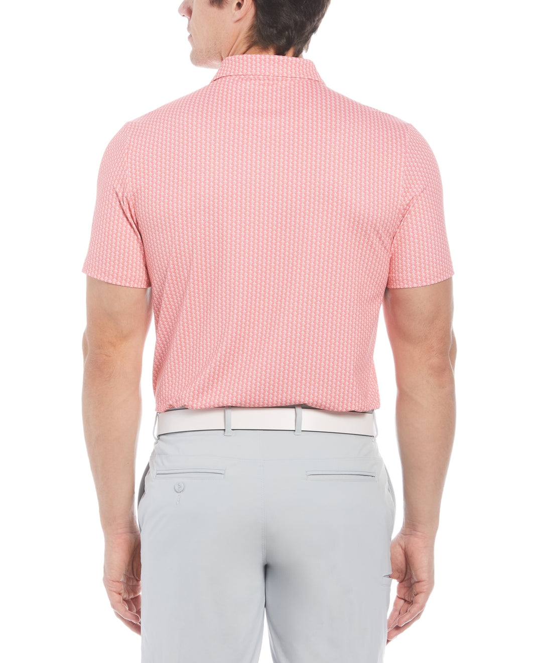Allover Pete Print Short Sleeve Golf Polo Shirt (Strawberry Pink) 