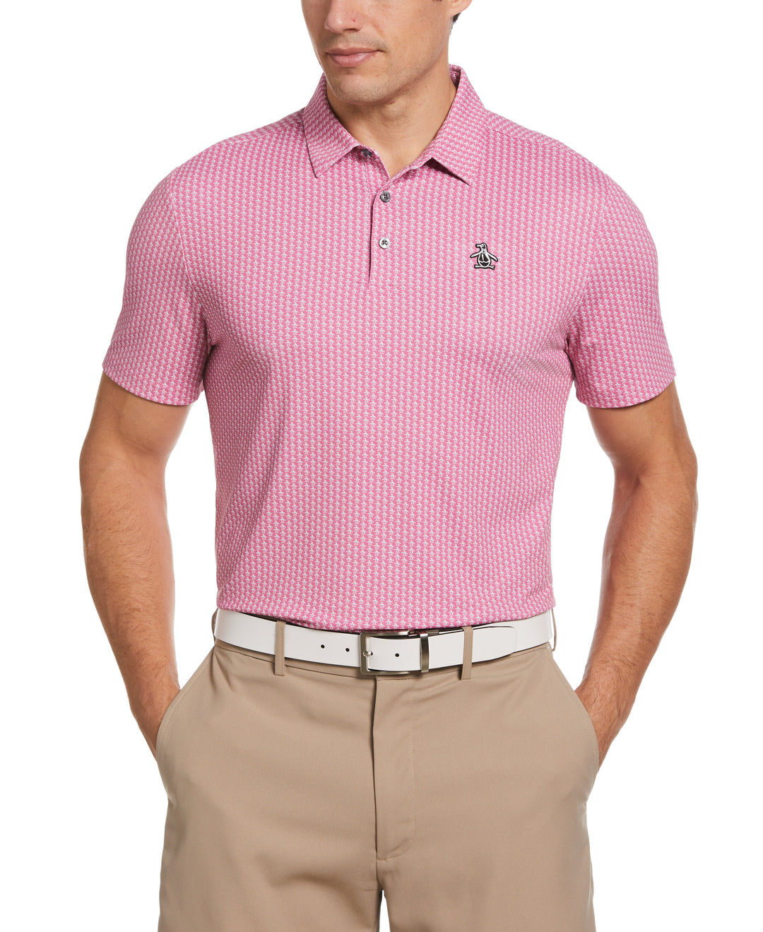 Allover Pete Print Short Sleeve Golf Polo Shirt (Rose Bouquet) 