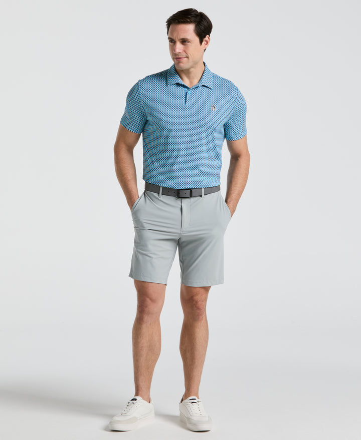 Pete's Bowtie Print Golf Polo (Blue Grotto) 