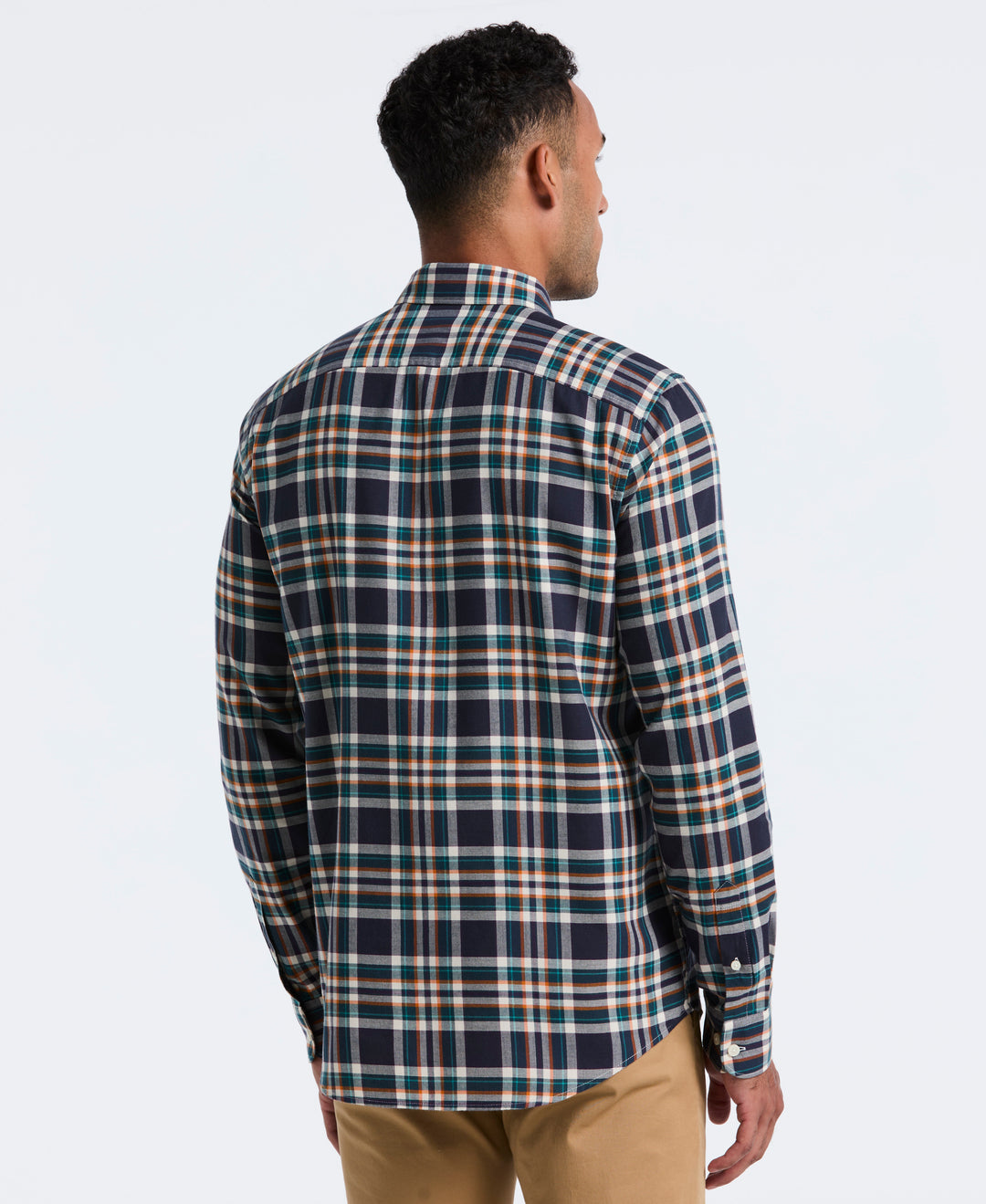 Cotton Stretch Plaid Shirt (Dark Sapphire) 
