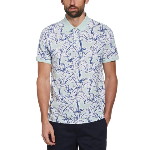 All Over Print Floral Polo (Surf Spray) 