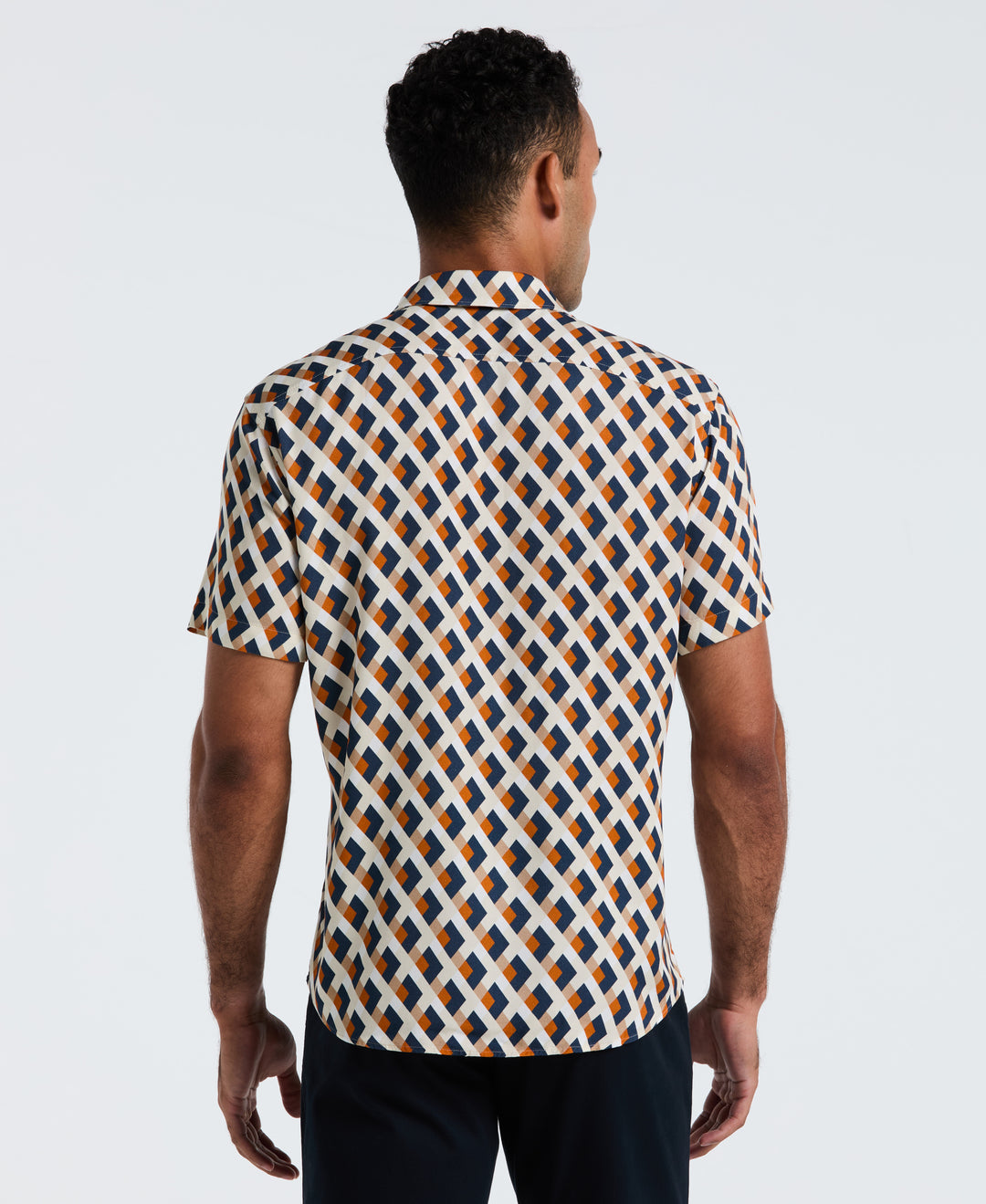 All-Over Print Geo Button-Down Shirt (Birch) 