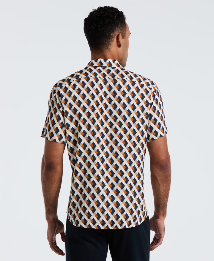All-Over Print Geo Button-Down Shirt (Birch) 