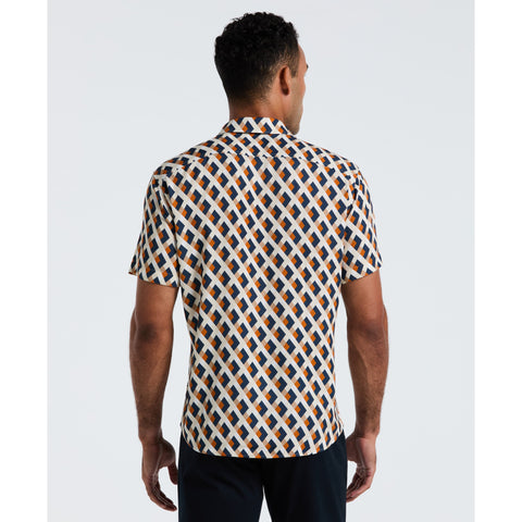 All-Over Print Geo Button-Down Shirt (Birch) 