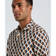 All-Over Print Geo Button-Down Shirt (Birch) 