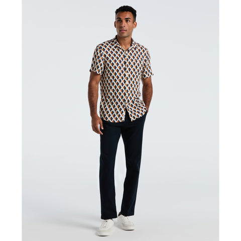 All-Over Print Geo Button-Down Shirt (Birch) 