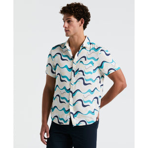 Multiwave All-Over Print Shirt (Bright White) 