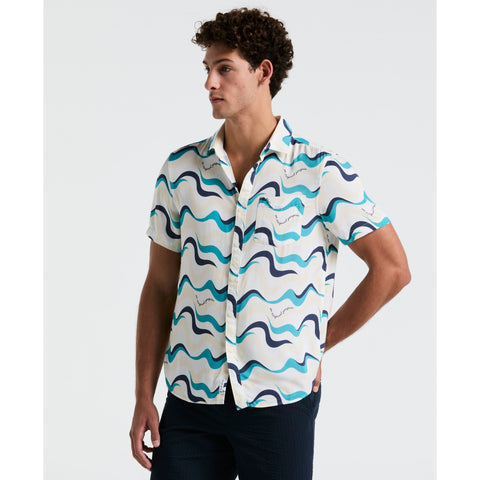 Multiwave All-Over Print Shirt (Bright White) 