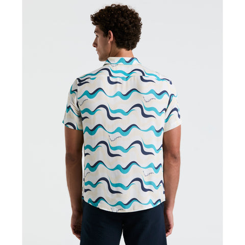 Multiwave All-Over Print Shirt (Bright White) 