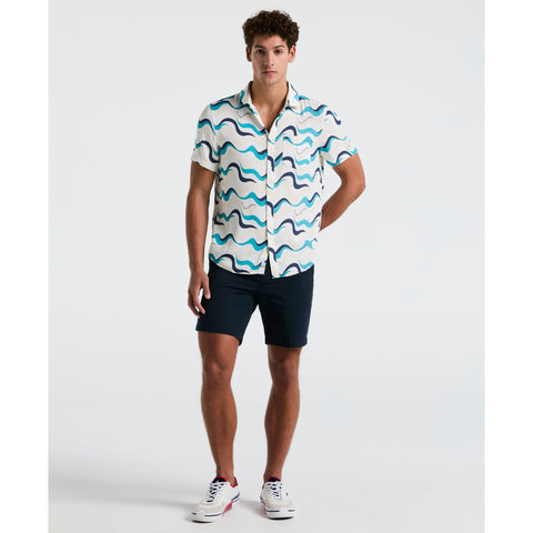 Multiwave All-Over Print Shirt (Bright White) 