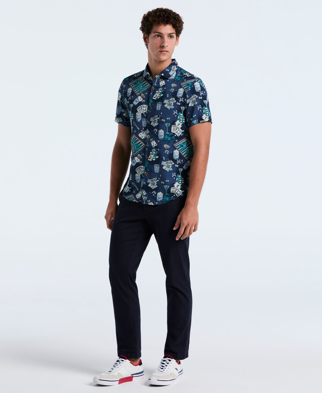 poker dress shirt Vintage Printed Mens Dress Shirt Long Sleeve Casual... From Dongzhu01, Rs.1,755.45