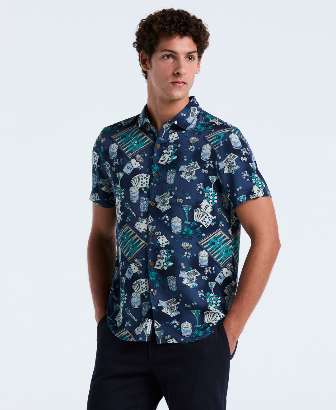 All-Over Print Poker Table Shirt (Sargasso Sea) 