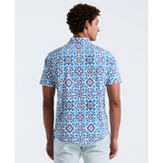 Linen Blend All-Over Print Talavera Shirt (Bright White) 