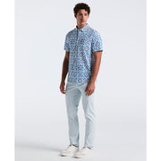 Linen Blend All-Over Print Talavera Shirt (Bright White) 
