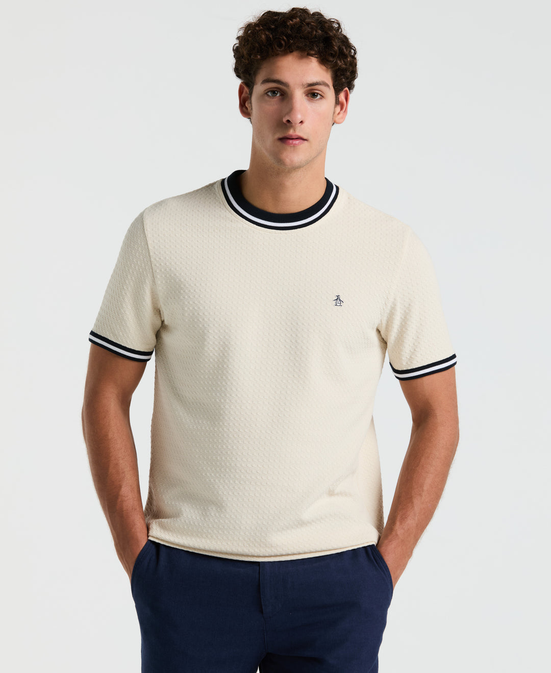 Jacquard All-Over Ringer Tee (Birch) 