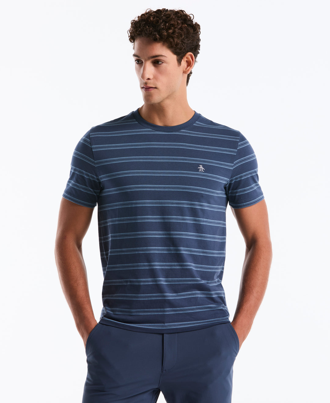 All-Over Stripe Jersey Tee (Copen Blue) 