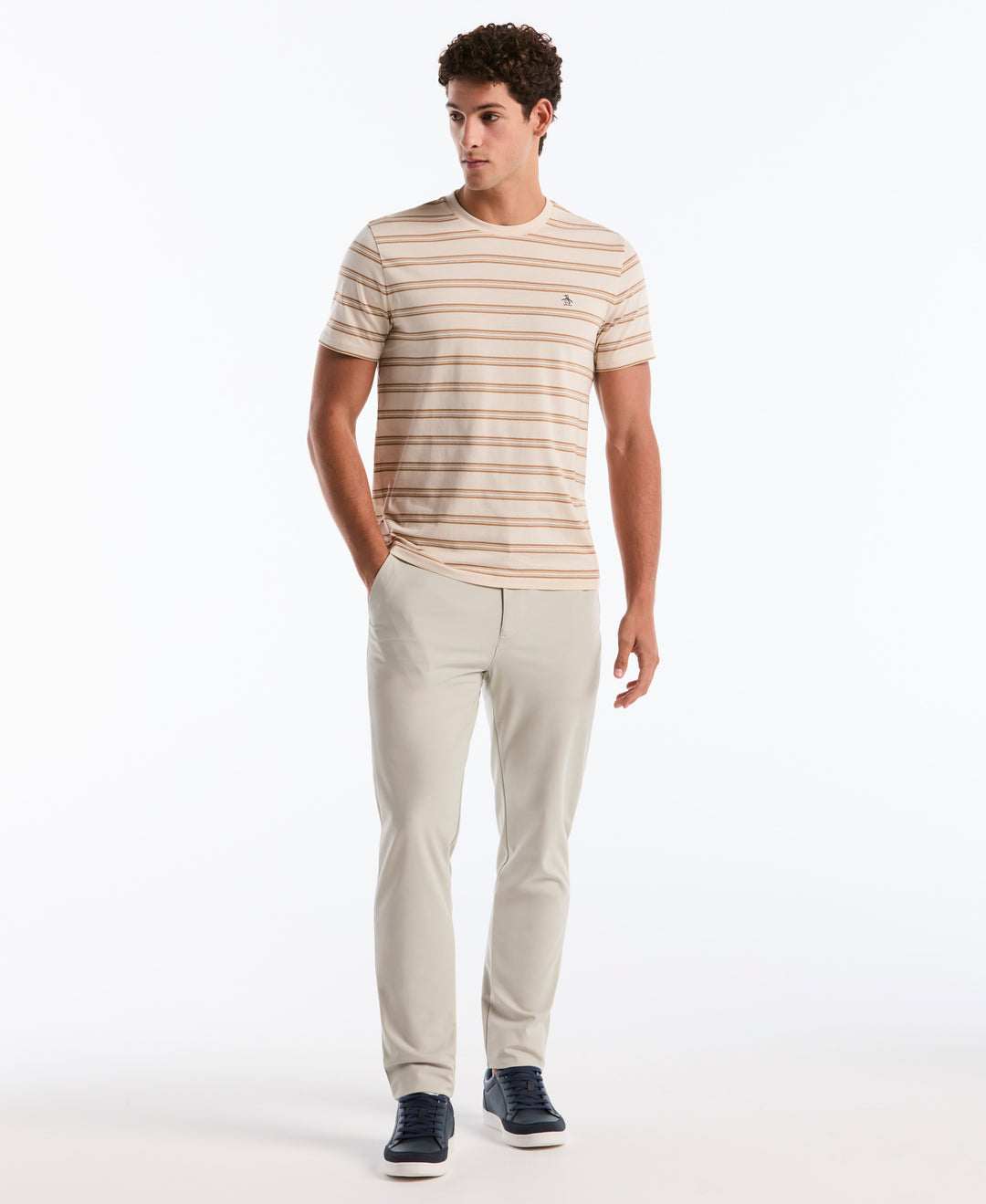 All-Over Stripe Jersey Tee (Birch) 