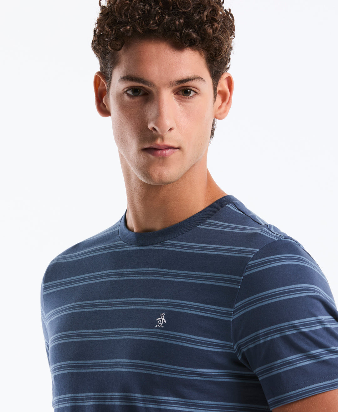 All-Over Stripe Jersey Tee (Copen Blue) 