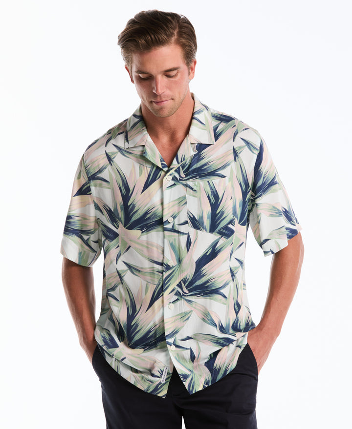 All-Over Succulent Camp Shirt-Shirts-Bright White-XS-Original Penguin