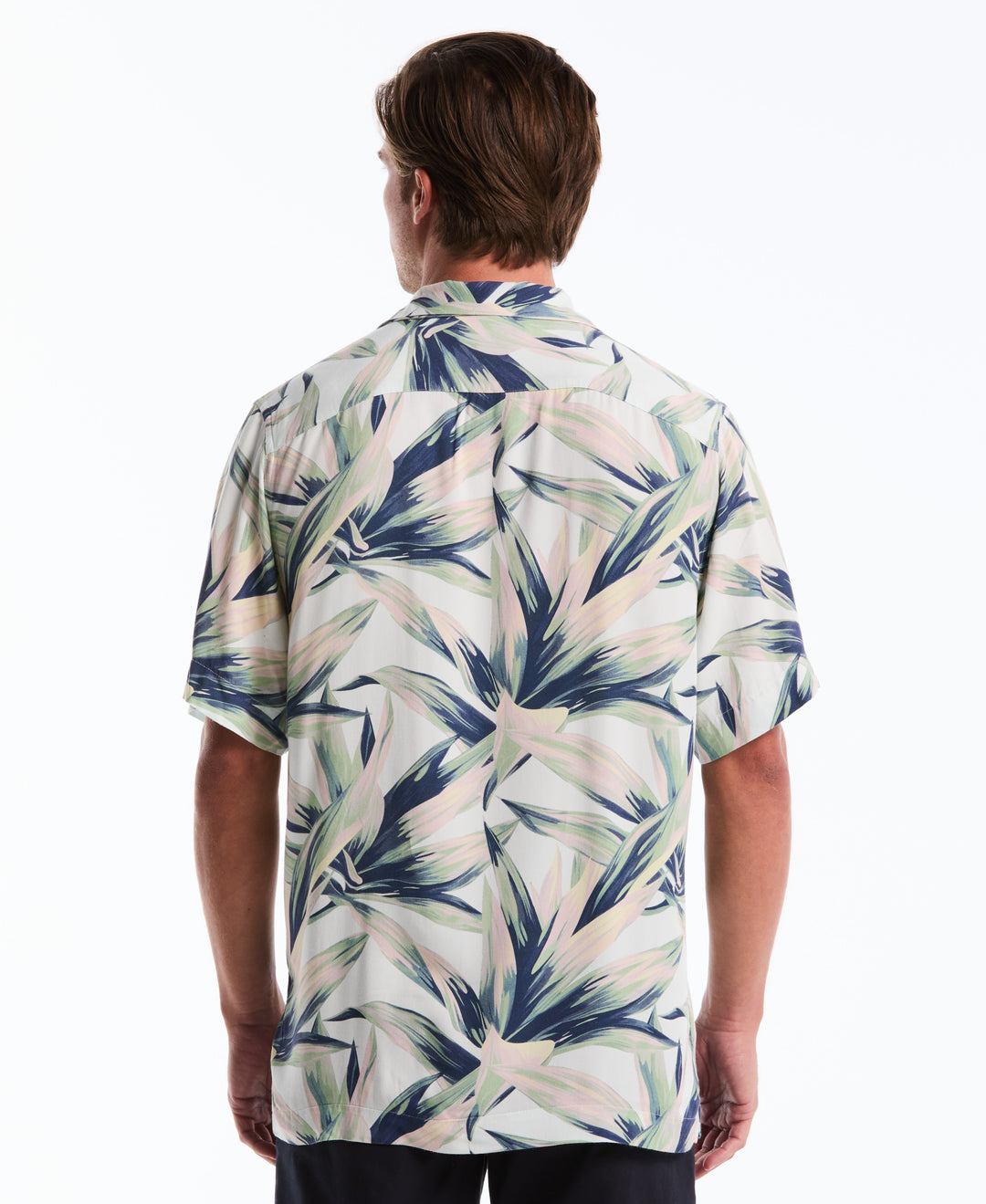 All Over Print Succulent Camp Shirt (Bright White) 