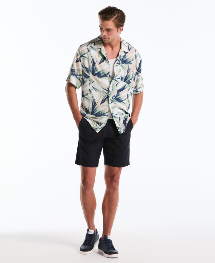 All Over Print Succulent Camp Shirt (Bright White) 