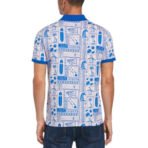 All Over Surf Print Polo (Parfait Pink) 
