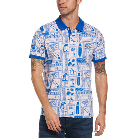 All Over Surf Print Polo (Parfait Pink) 