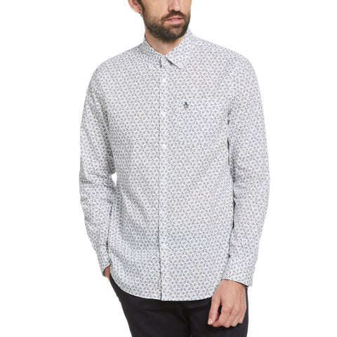 All Over Tumble Pete Print Button Down (Bright White) 