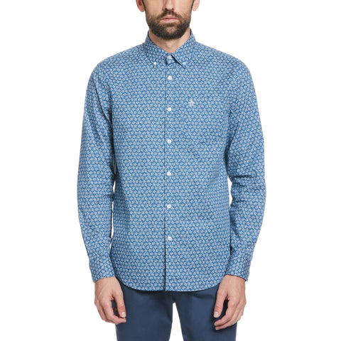 All Over Tumble Pete Print Button Down (Dark Blue) 