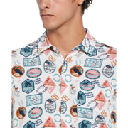 All-over Vacay Print Shirt  (Bright White) 
