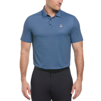 All-Over Pete Print Golf Polo Shirt (Black Iris) 