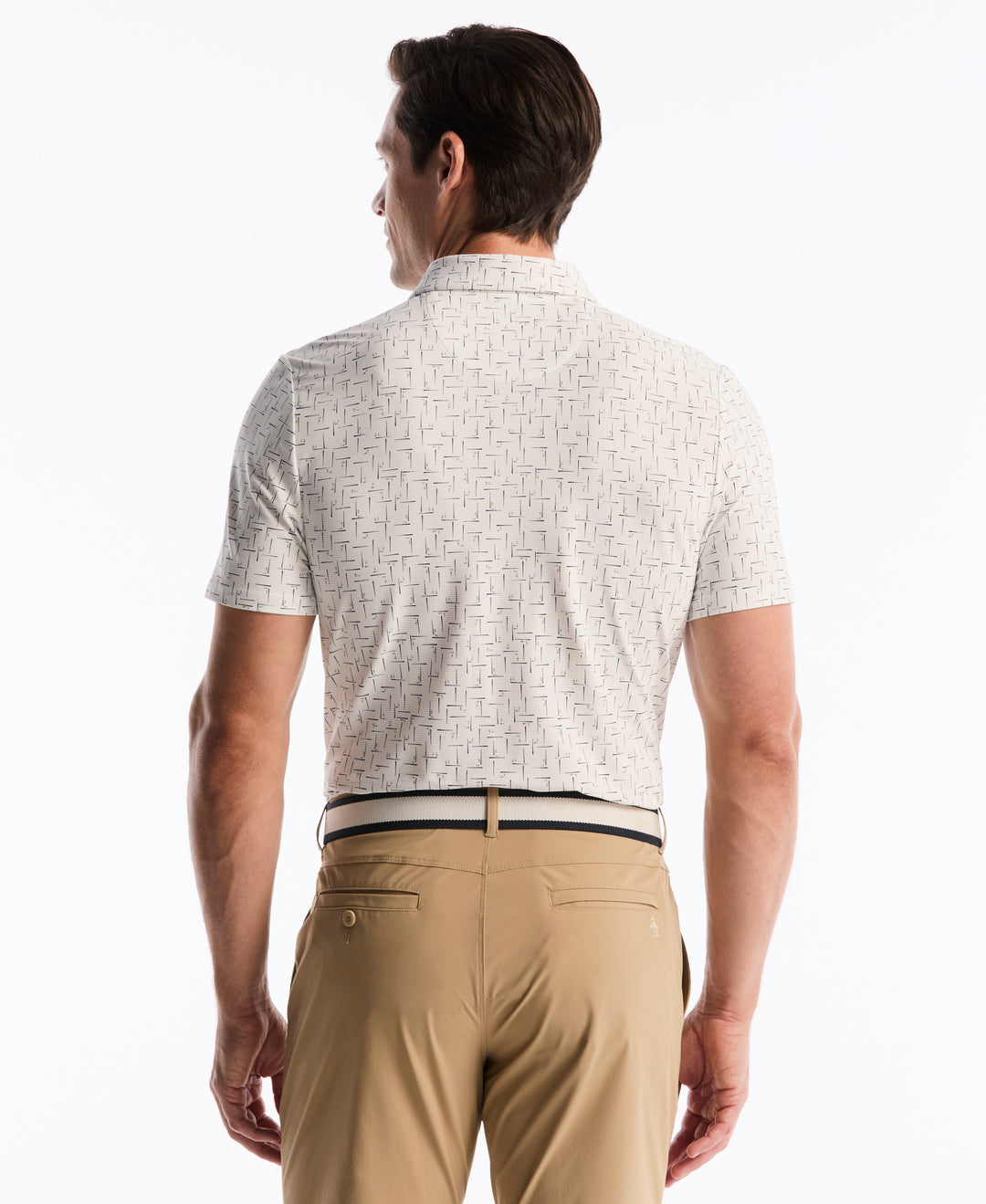 Archive All-Over Abstract Golf Polo (Bright White) 
