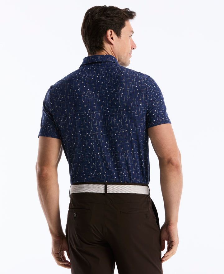 Archive All-Over Abstract Golf Polo (Blue Depths) 