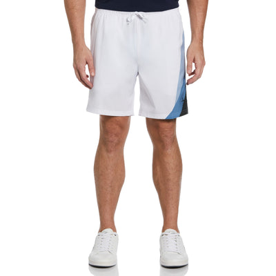 Asymetric Print Performance 7" Tennis Short (Bright White) 