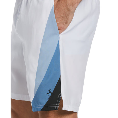 Asymetric Print Performance 7" Tennis Short (Bright White) 