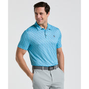 Augusta Menu Print Golf Polo (Aquarius) 