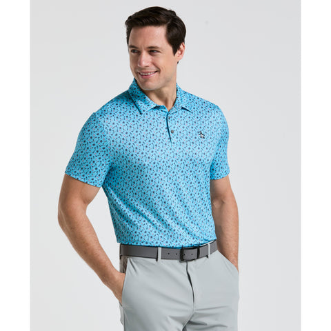 Augusta Menu Print Golf Polo (Aquarius) 
