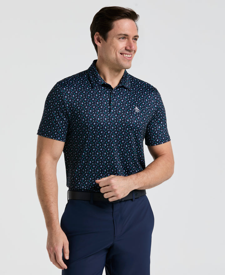 Augusta Menu Print Golf Polo (Black Iris) 