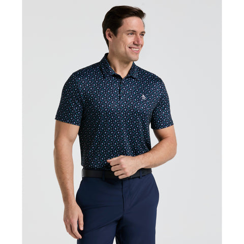 Augusta Menu Print Golf Polo (Black Iris) 