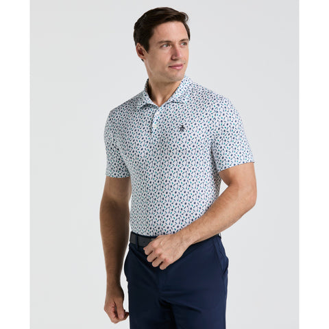 Augusta Menu Print Golf Polo (Bright White) 