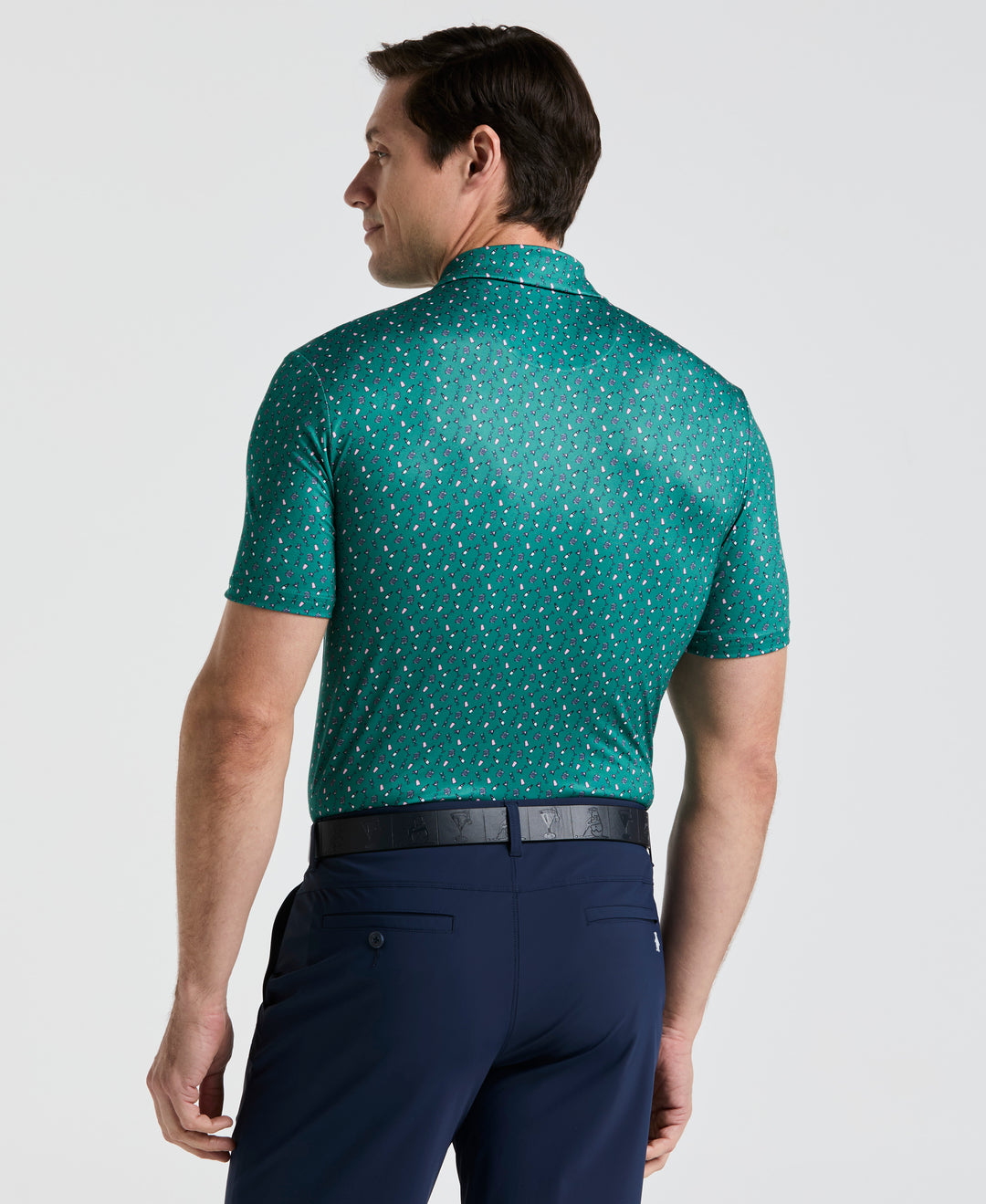 Augusta Menu Print Golf Polo (Galapagos Green) 